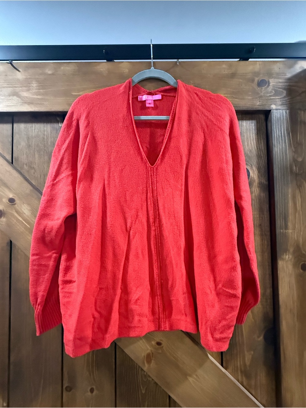 Lilly Pulitzer Bright Red V-Neck Sweater